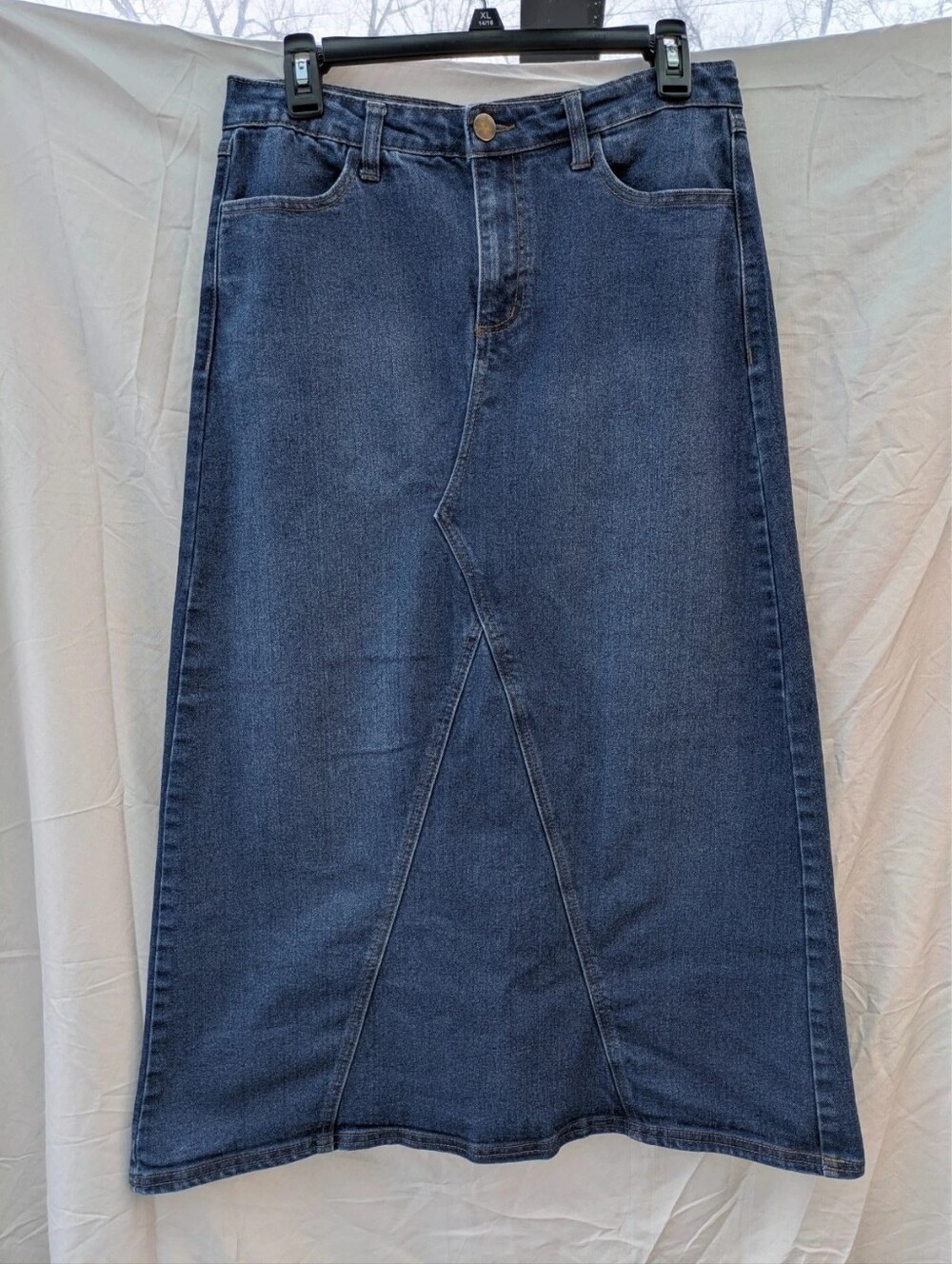 Dark Wash Denim Y2K Style Maxi Skirt - Size 6